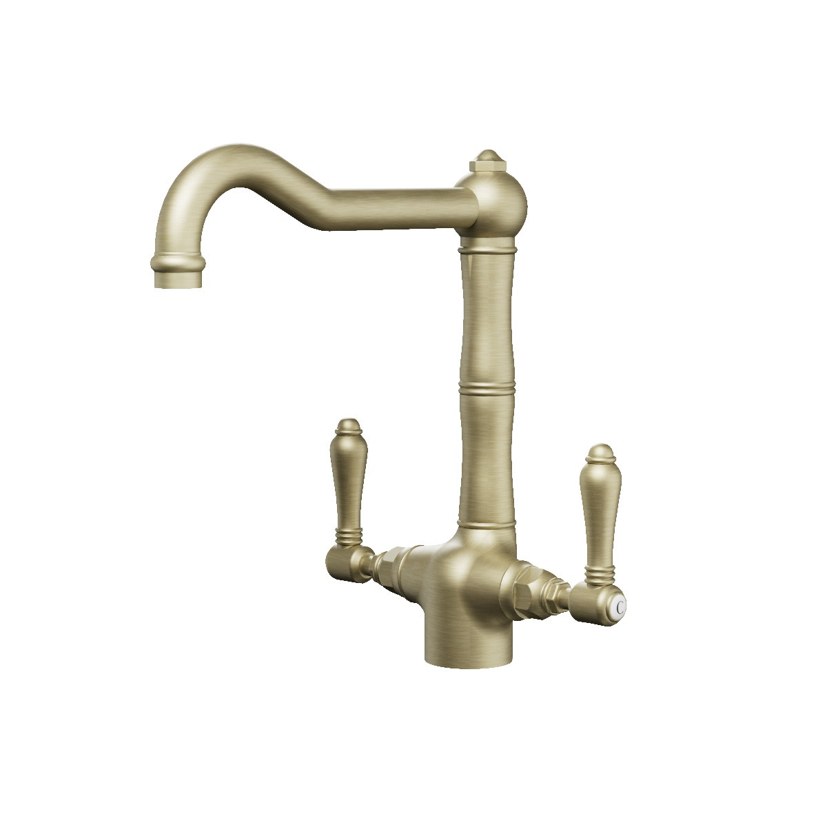 Regal Iris Kitchen Mixer Polished Brass Organic / Metal Lever