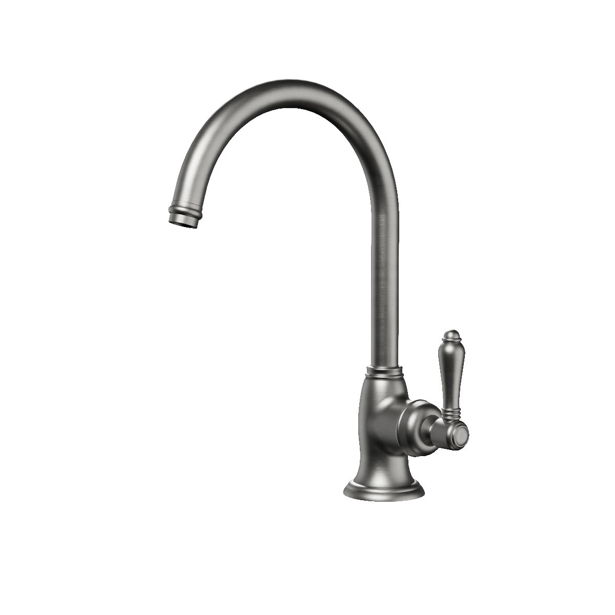 Regal Classic 1 Hole Kitchen Mixer Black Nickel / Metal Lever