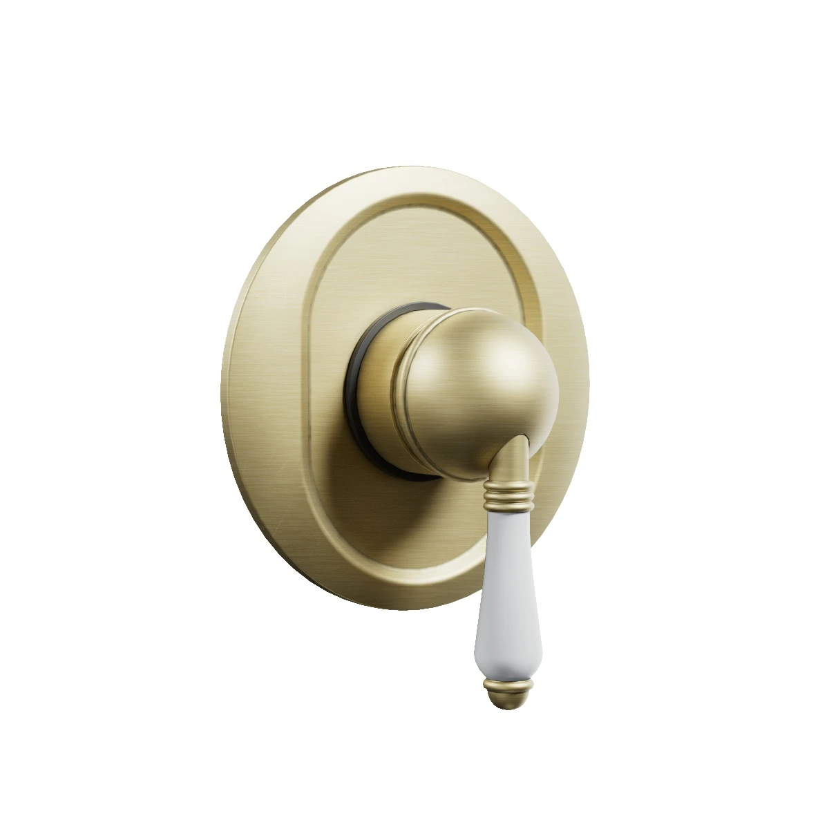 Regal Shower Mixer Polished Brass Organic / White Porcelain Lever
