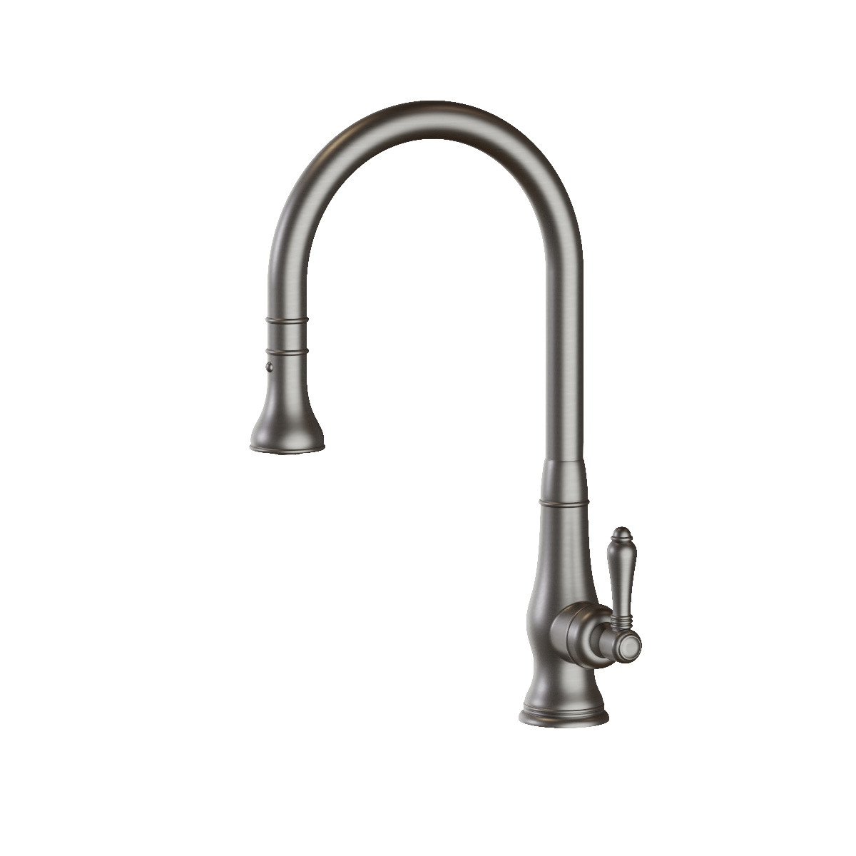 Regal Classic Kitchen Mixer With Pull Out Spray Black Nickel / Metal Lever