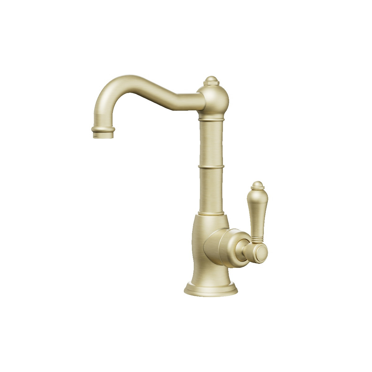 Regal Swivel Basin Mixer / Bar Tap Polished Brass Organic / Metal Lever