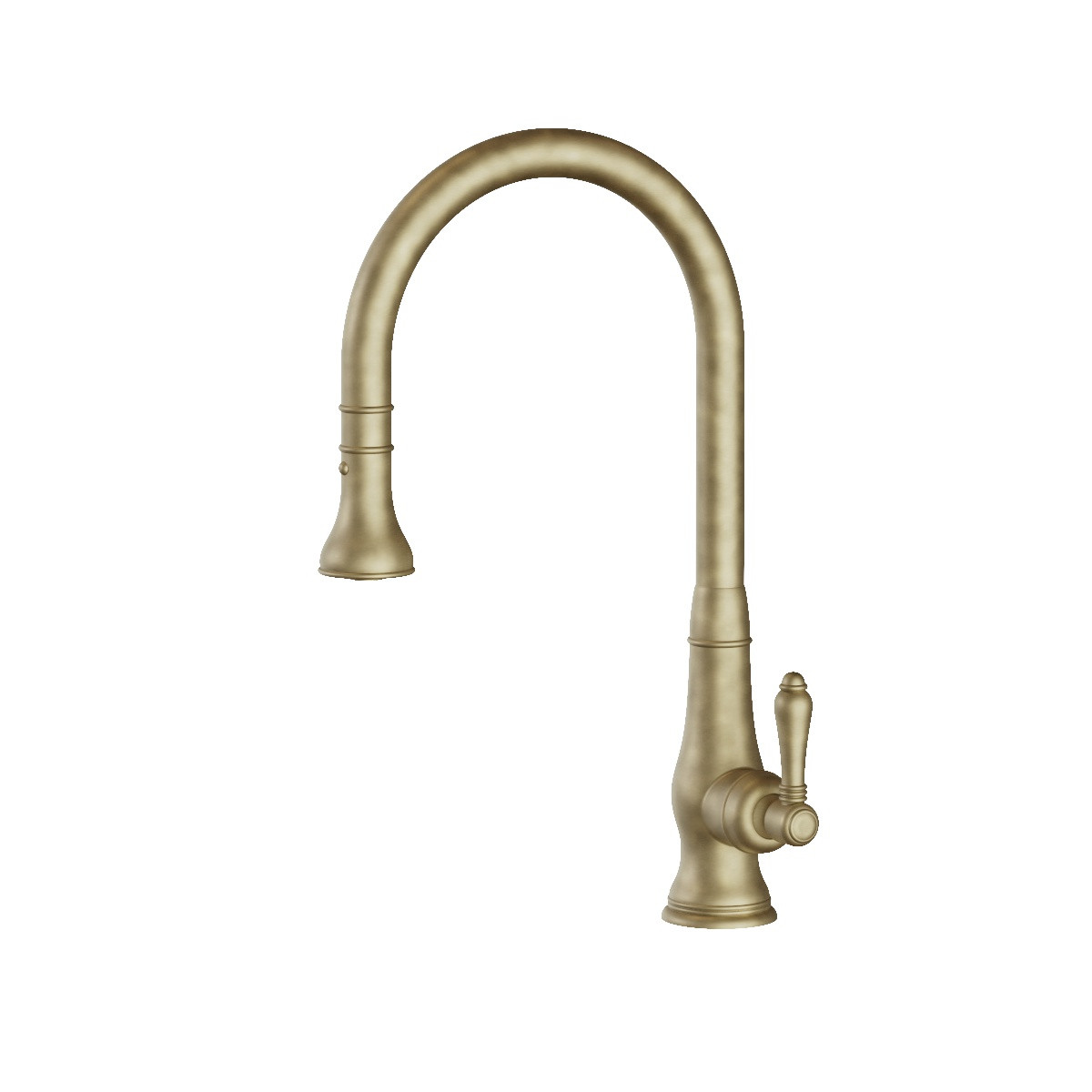 Regal Classic Kitchen Mixer With Pull Out Spray Polished Brass Organic / Metal Lever