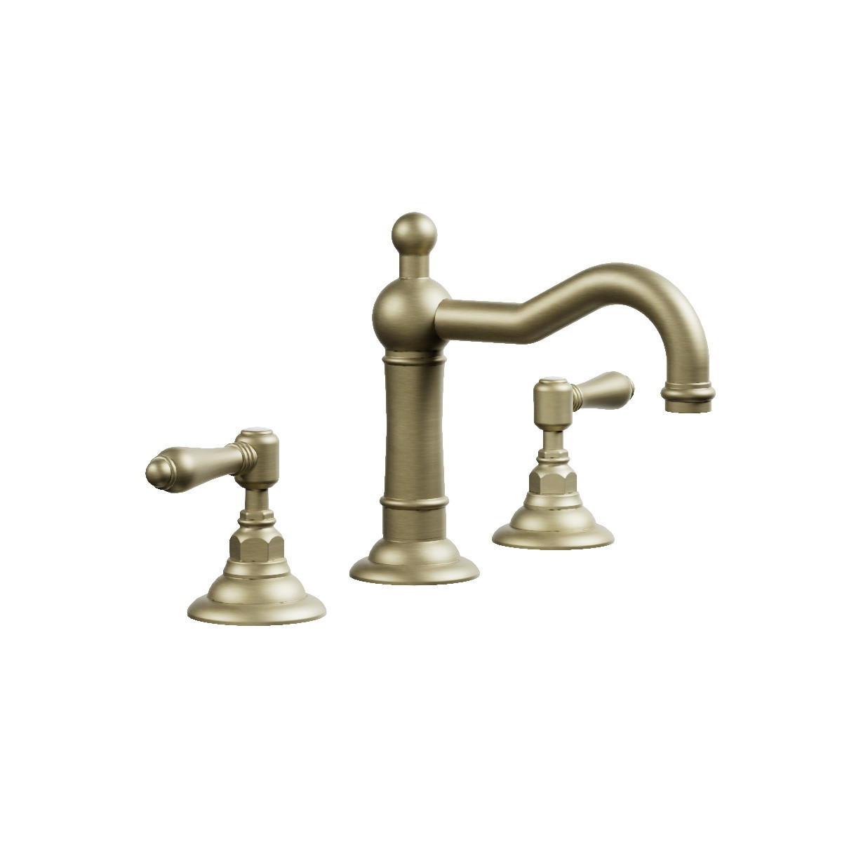 Regal 3 Hole Basin Mixer Polished Brass Organic / Metal Lever