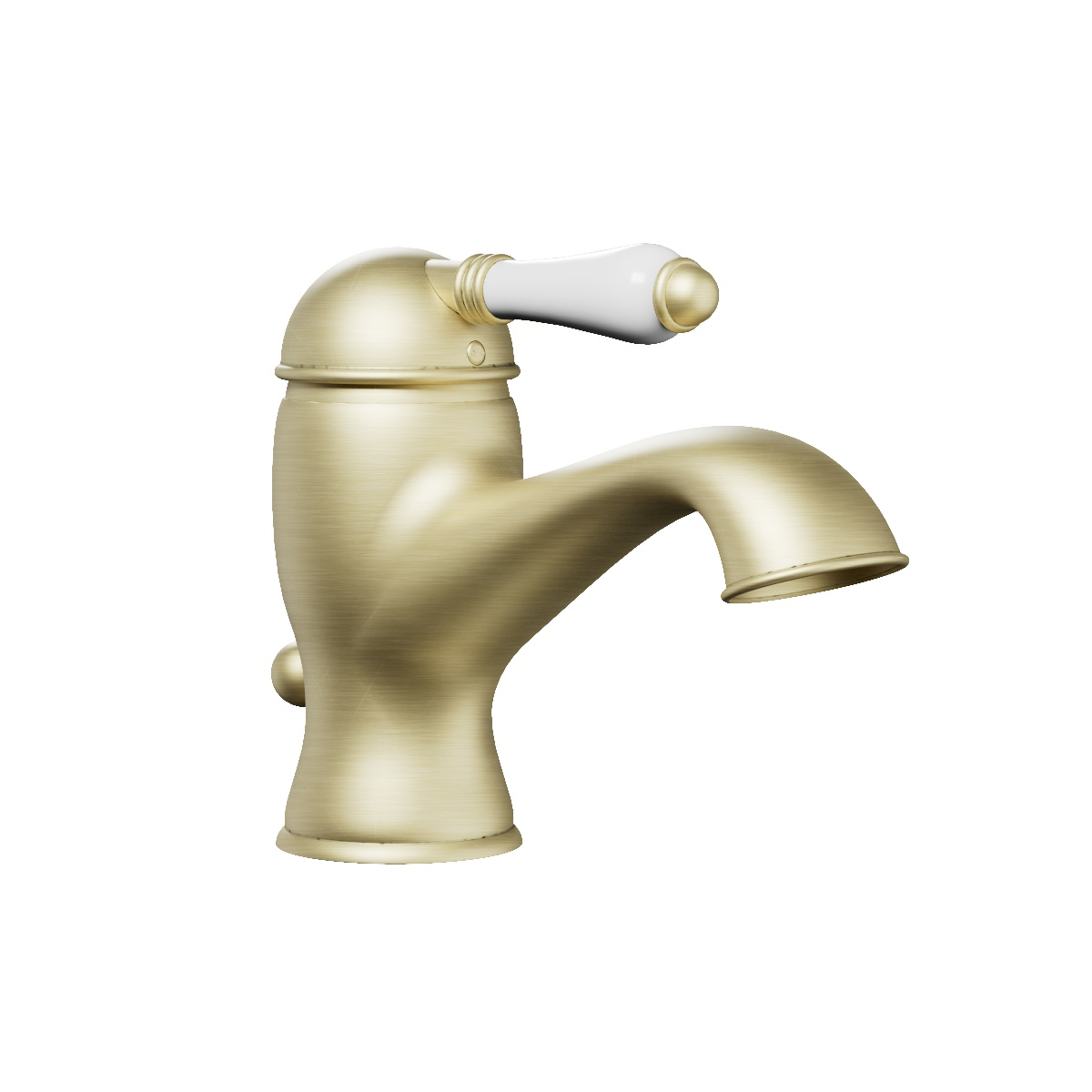 Regal Classic Basin Mixer Polished Brass Organic / White Porcelain Lever