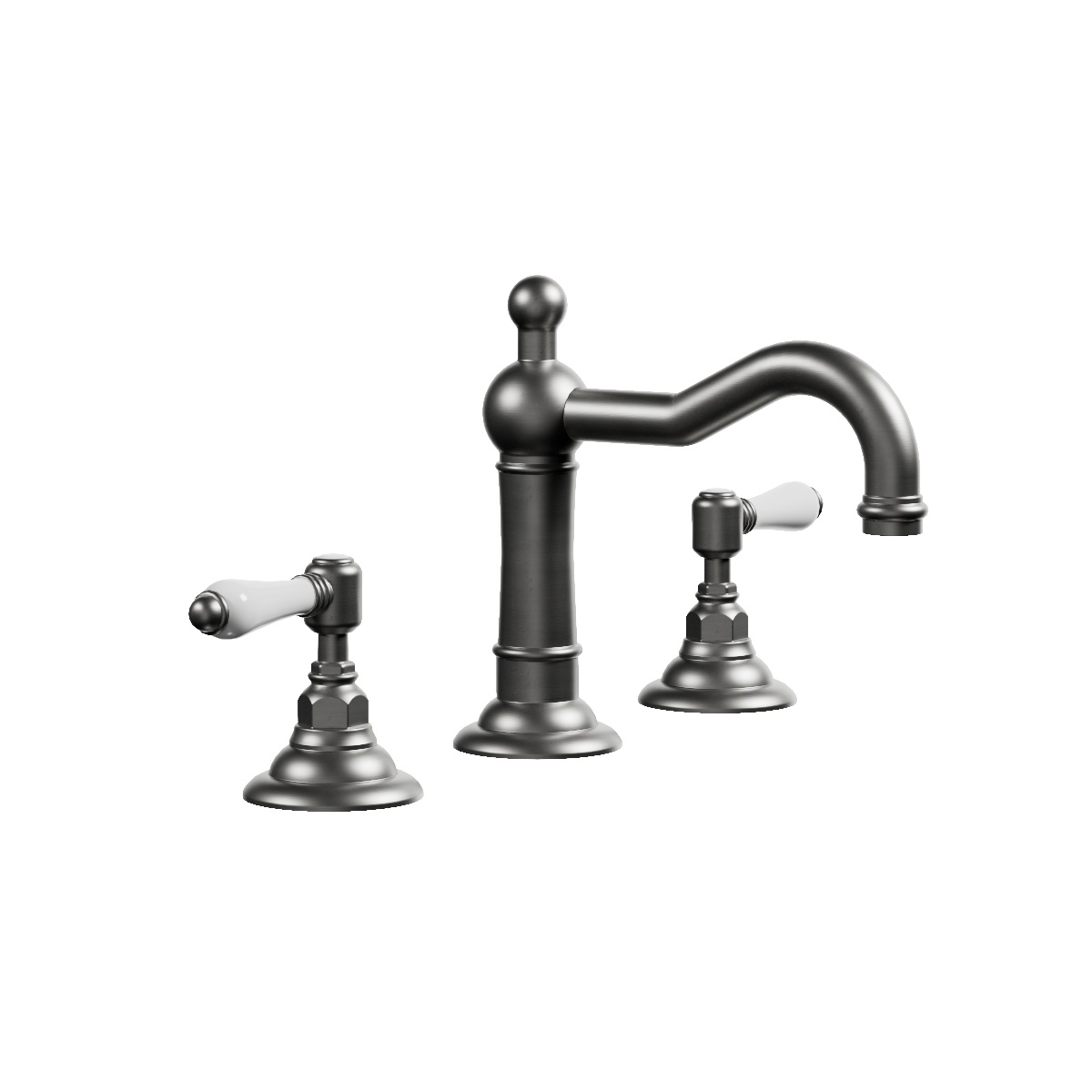 Regal 3 Hole Basin Mixer Gunmetal / Antique Handle