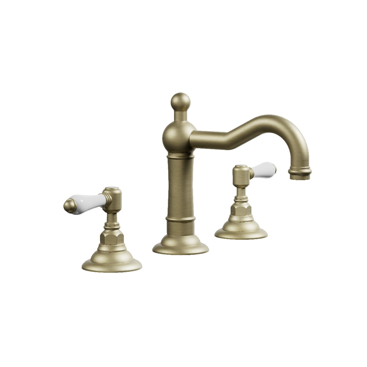 Regal 3 Hole Basin Mixer Antique Gold Matt / Antique Handle