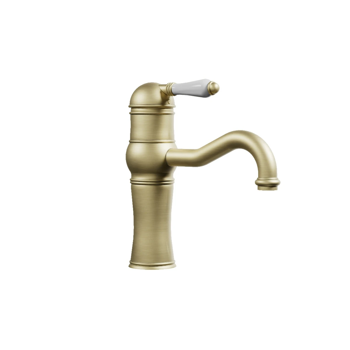 Regal Basin Mixer Polished Brass Organic / White Porcelain Lever