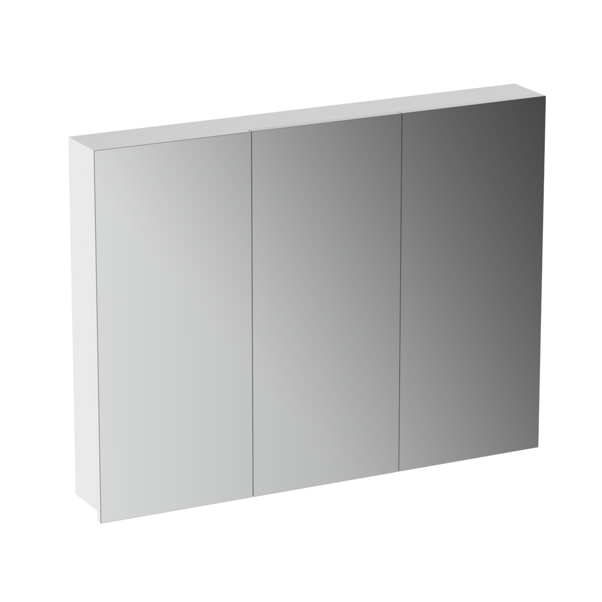 Vista 1200 Tall Mirror Cabinet 3 Door With Left Demister Pad Black Bark