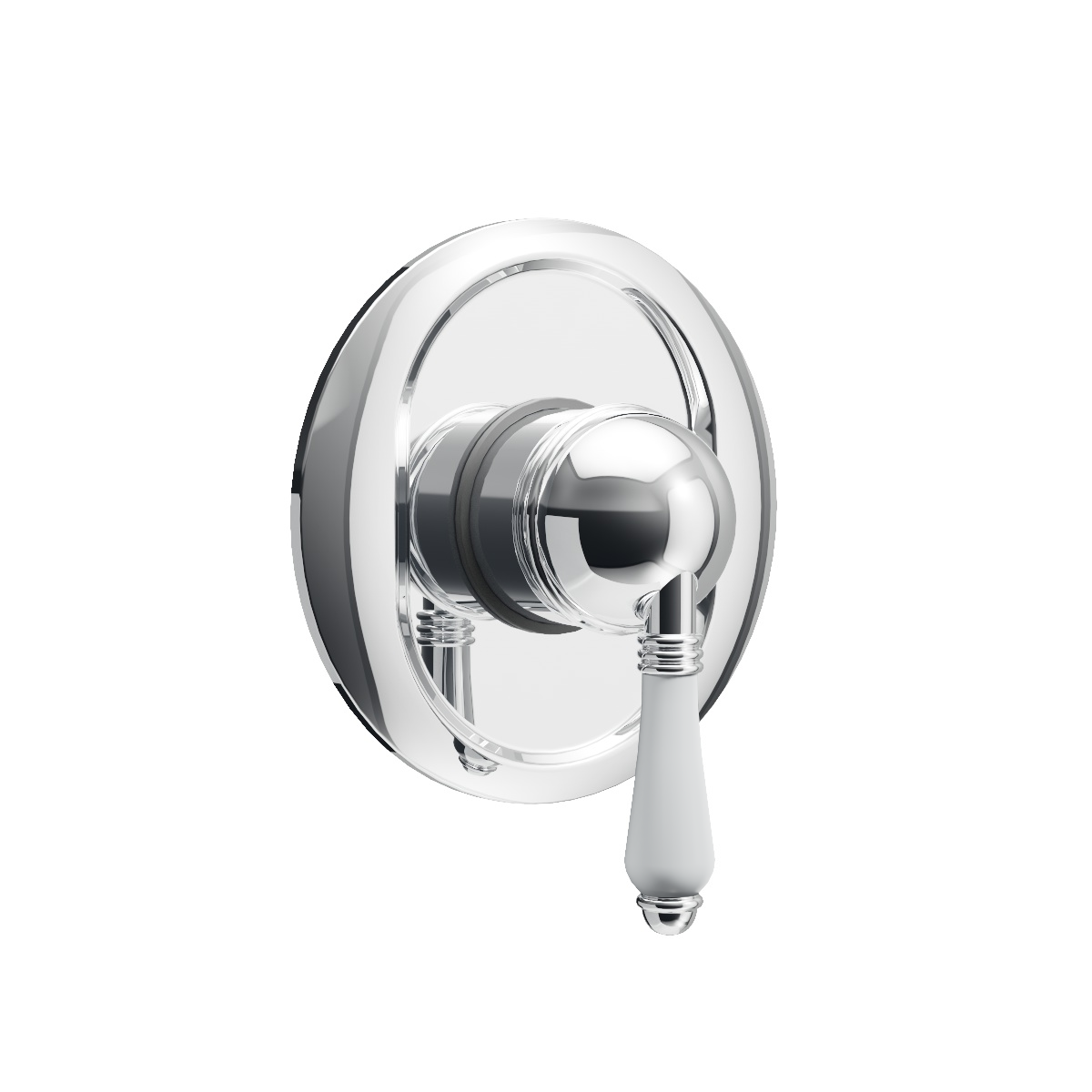 Regal Shower Mixer Chrome / Black Porcelain Lever