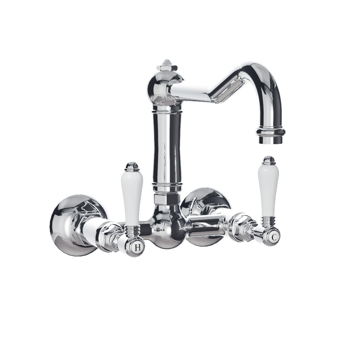 Regal Wall Mount Swivel Mixer Chrome / Antique Handle