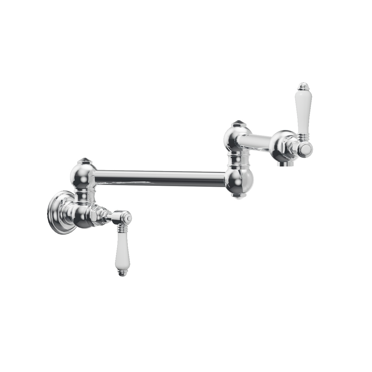 Regal Wall Mount Pot Filler Chrome / Black Porcelain Lever
