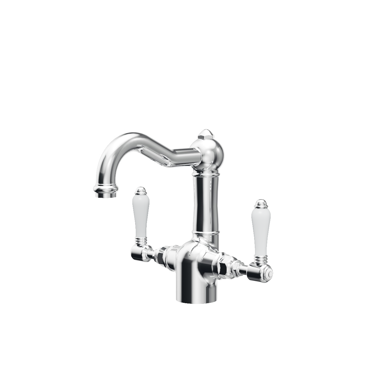 Regal Lever Basin Mixer Chrome / Black Porcelain Lever