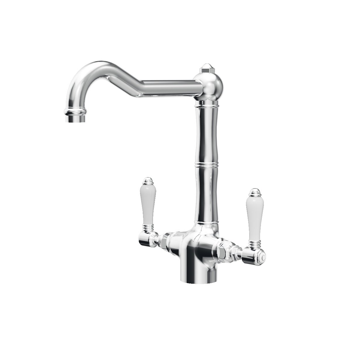 Regal Iris Kitchen Mixer Chrome / Black Porcelain Lever