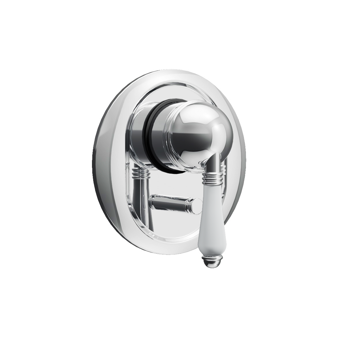 Regal Diverter Mixer Chrome / Black Porcelain Lever