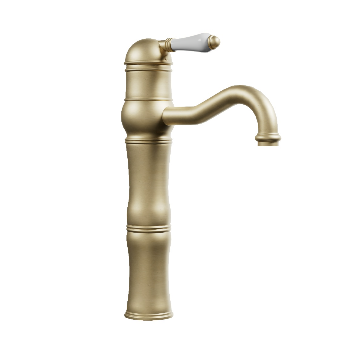 Regal Vessel Basin Mixer Brushed Brass Organic / Black Porcelain Lever