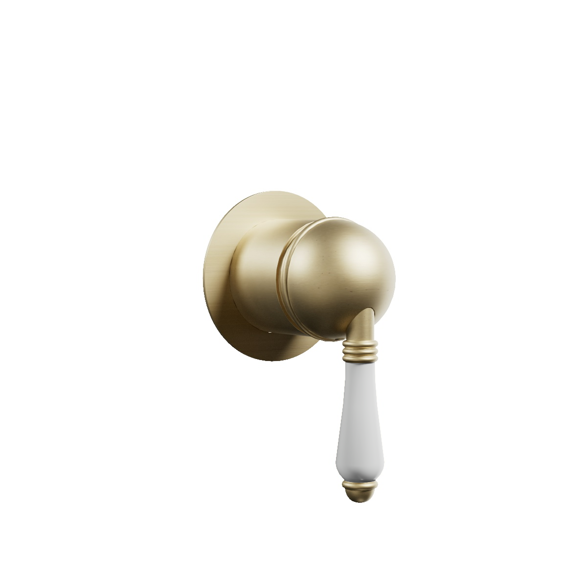 Regal Mini Shower Mixer Brushed Brass Organic / Black Porcelain Lever