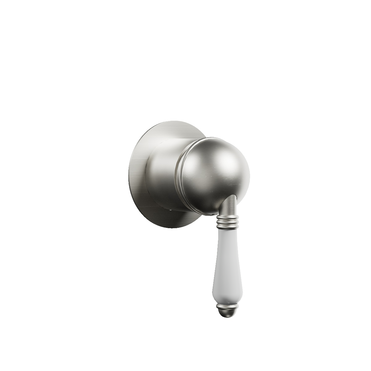 Regal Mini Shower Mixer Brushed Nickel / Black Porcelain Lever