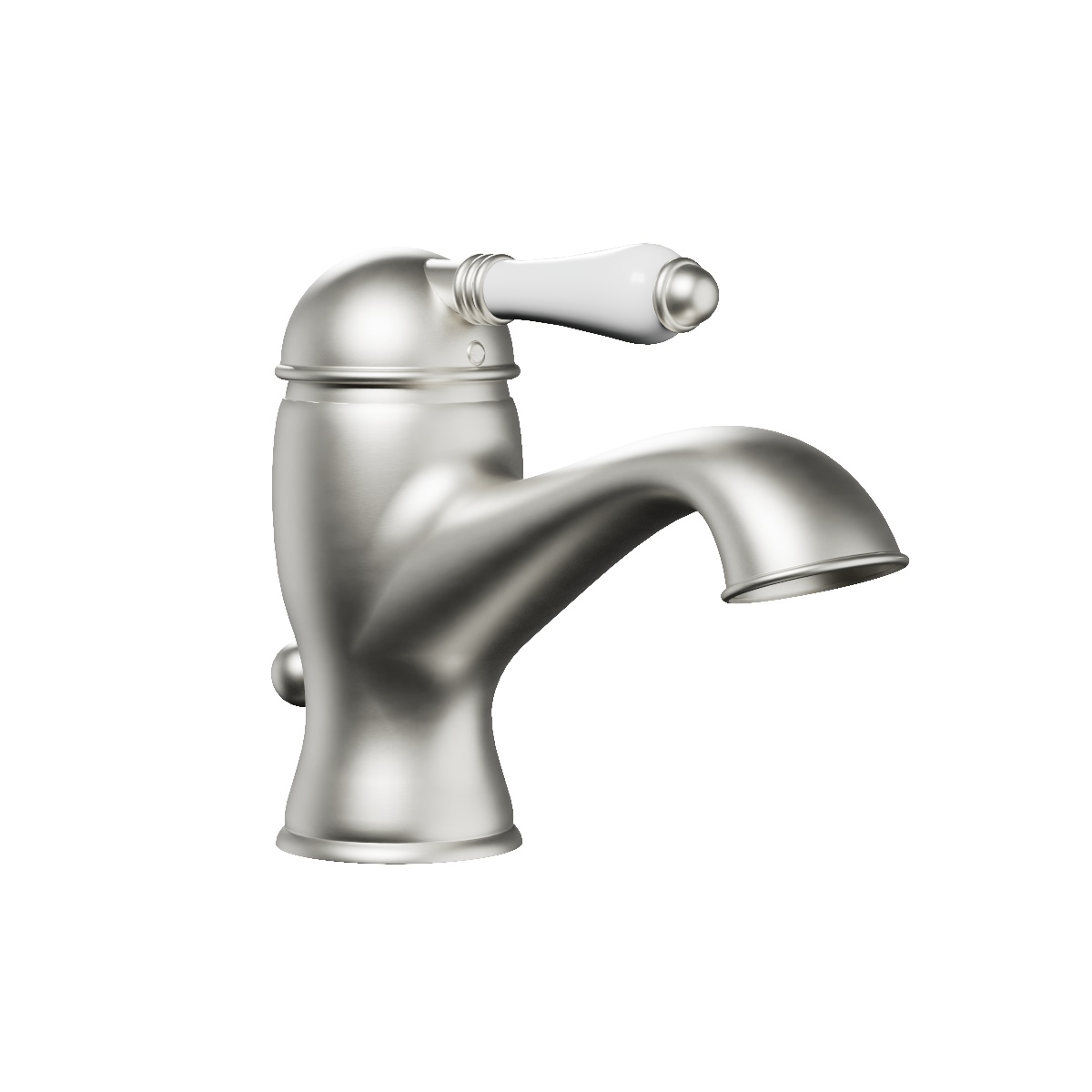 Regal Classic Basin Mixer Brushed Nickel / Black Porcelain Lever