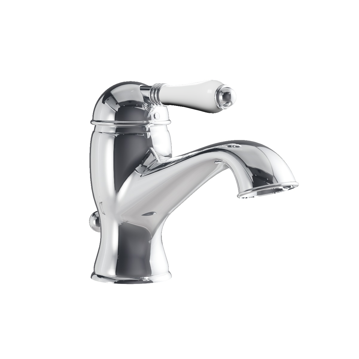 Regal Classic Basin Mixer Chrome / Black Porcelain Lever