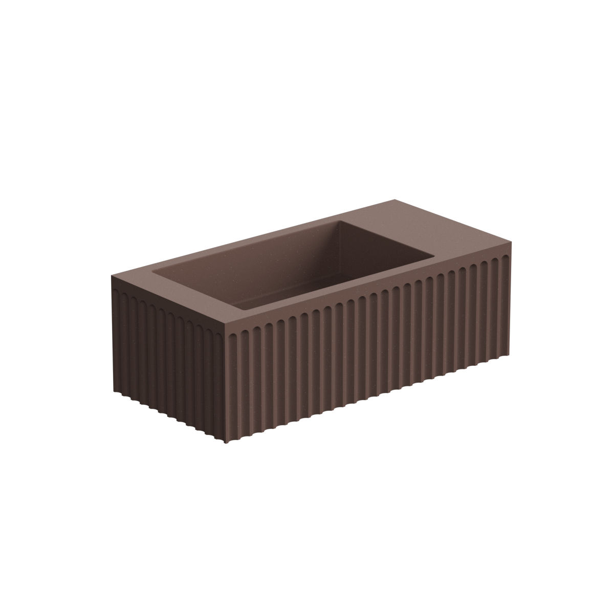 Doric 600 Left Wall Basin 1 Taphole Clay