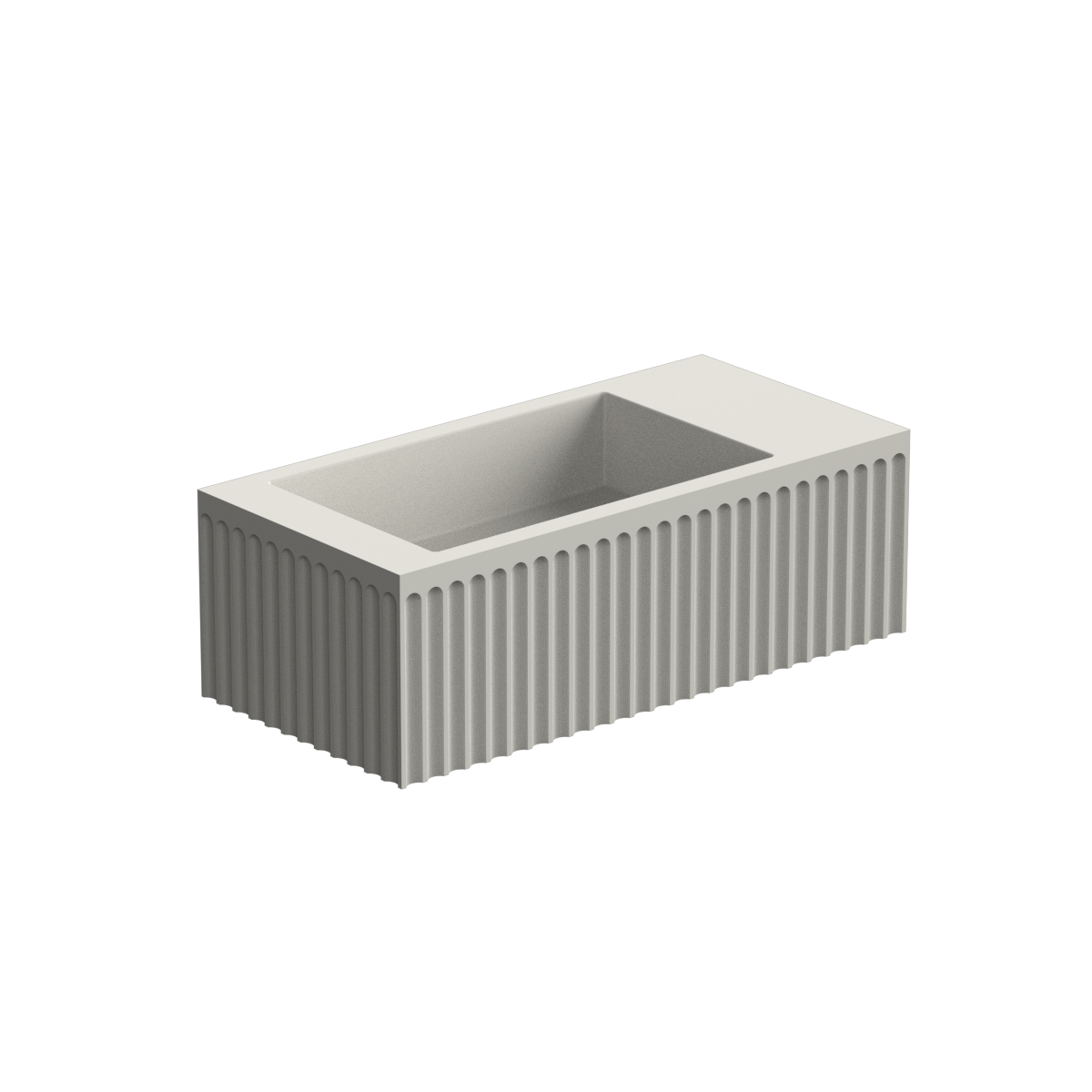 Doric 600 Left Wall Basin 1 Taphole Bone