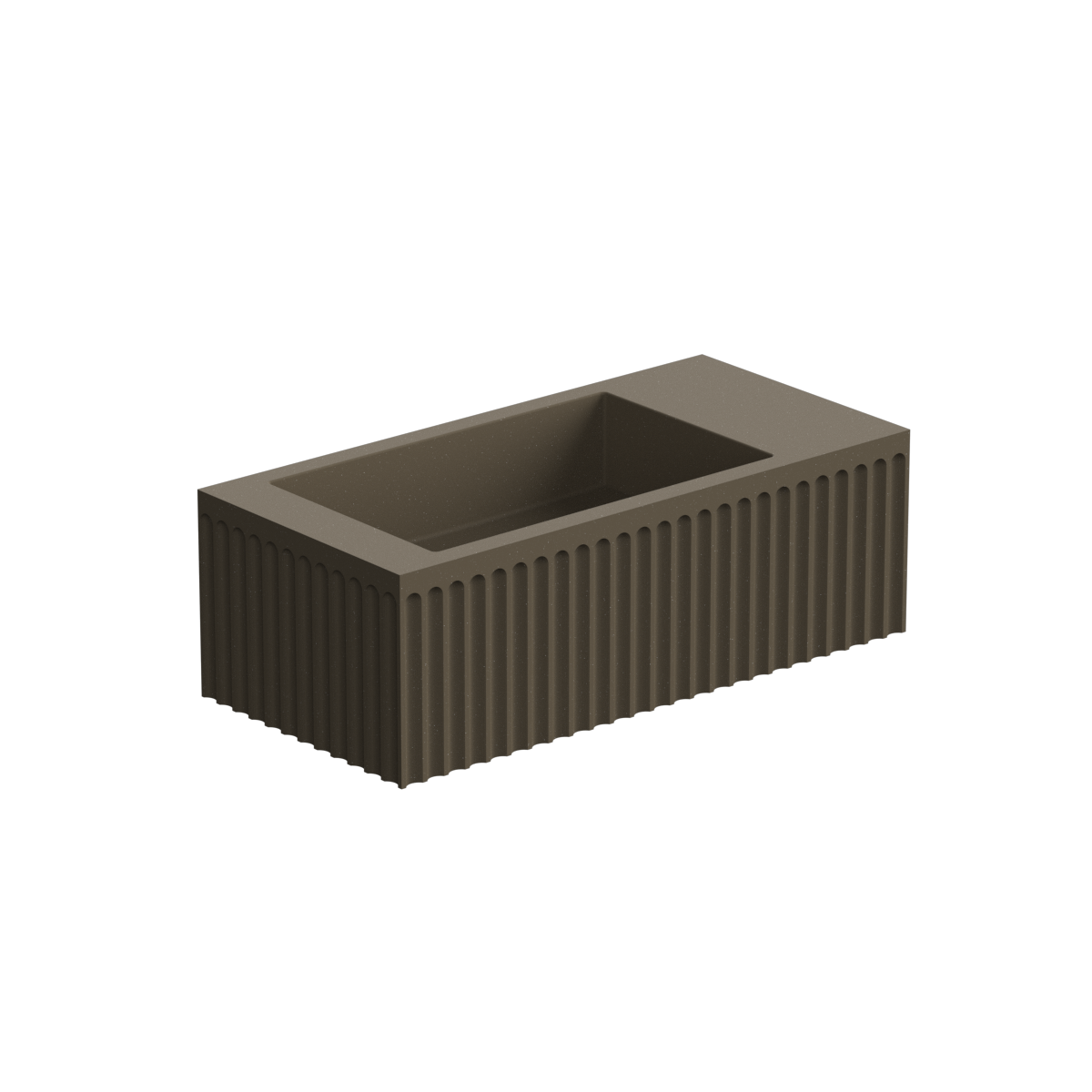 Doric 600 Left Wall Basin 1 Taphole Olive