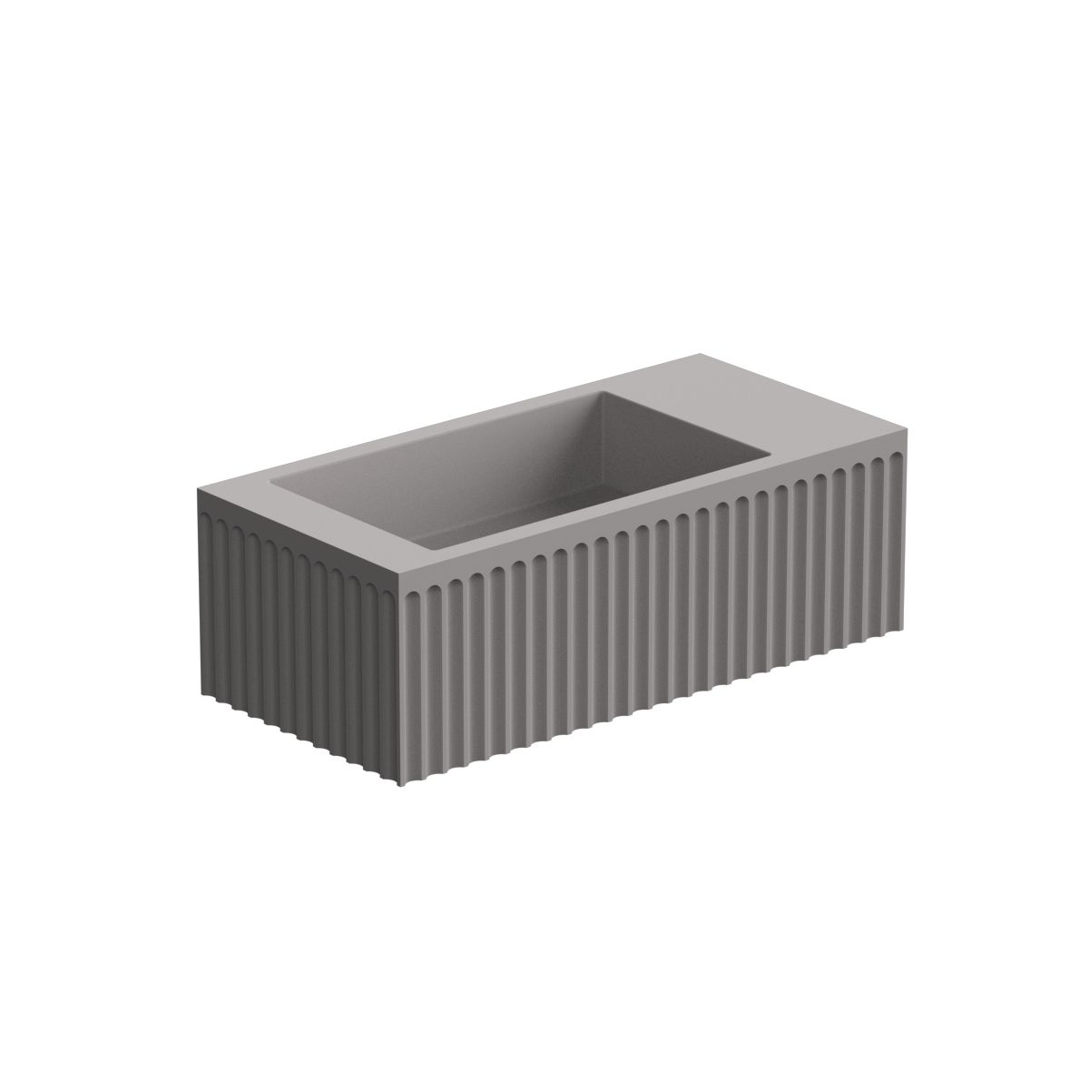 Doric 600 Left Wall Basin 1 Taphole Pebble