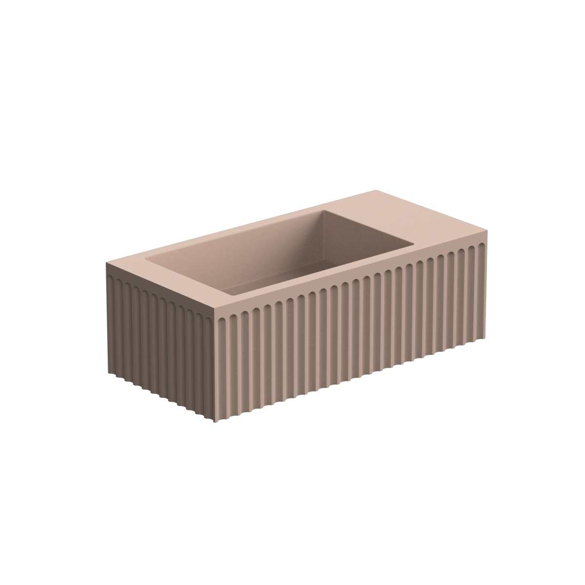 Doric 600 Left Wall Basin 1 Taphole Shell