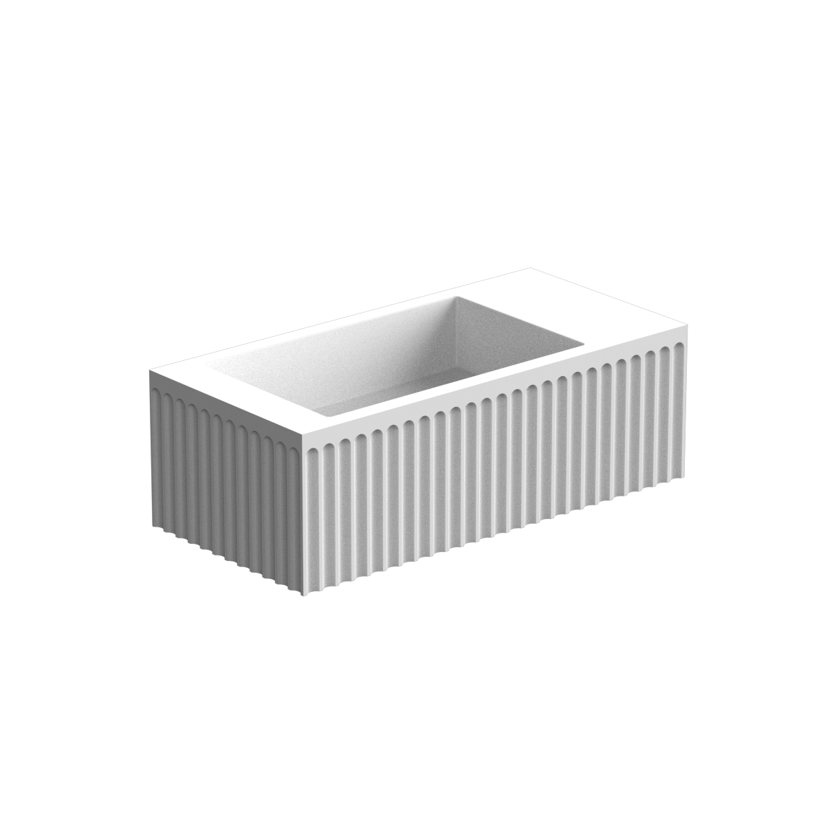 Doric 600 Left Wall Basin 1 Taphole Alabaster