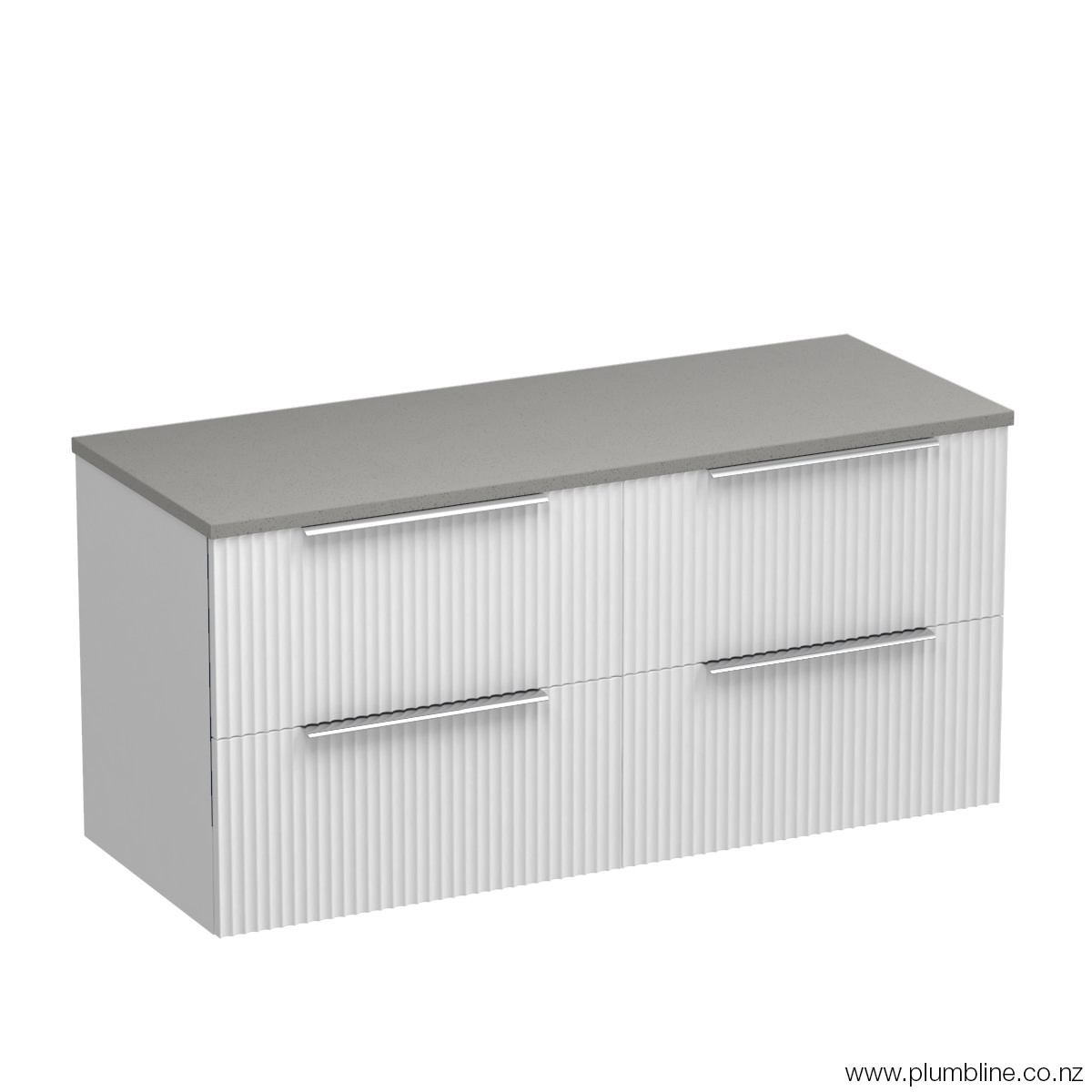 Forma Opaco 1200 4 Drawer Floor Vanity Centre Basin White Carrara / White