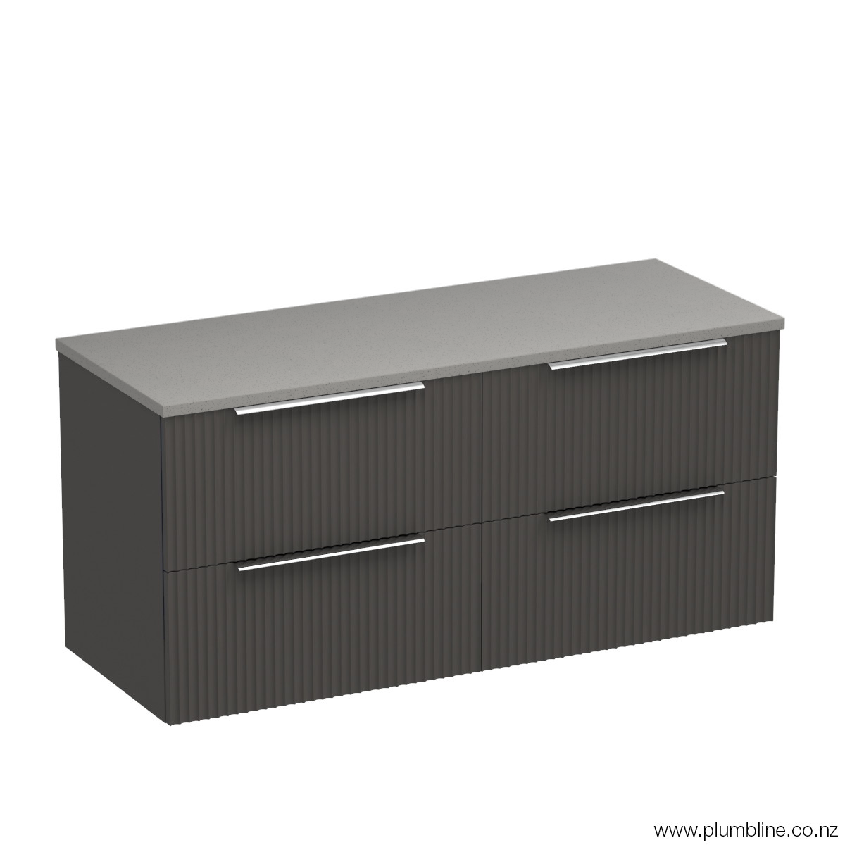 Forma Opaco 1200 4 Drawer Floor Vanity Centre Basin Concrete Grey / Slate