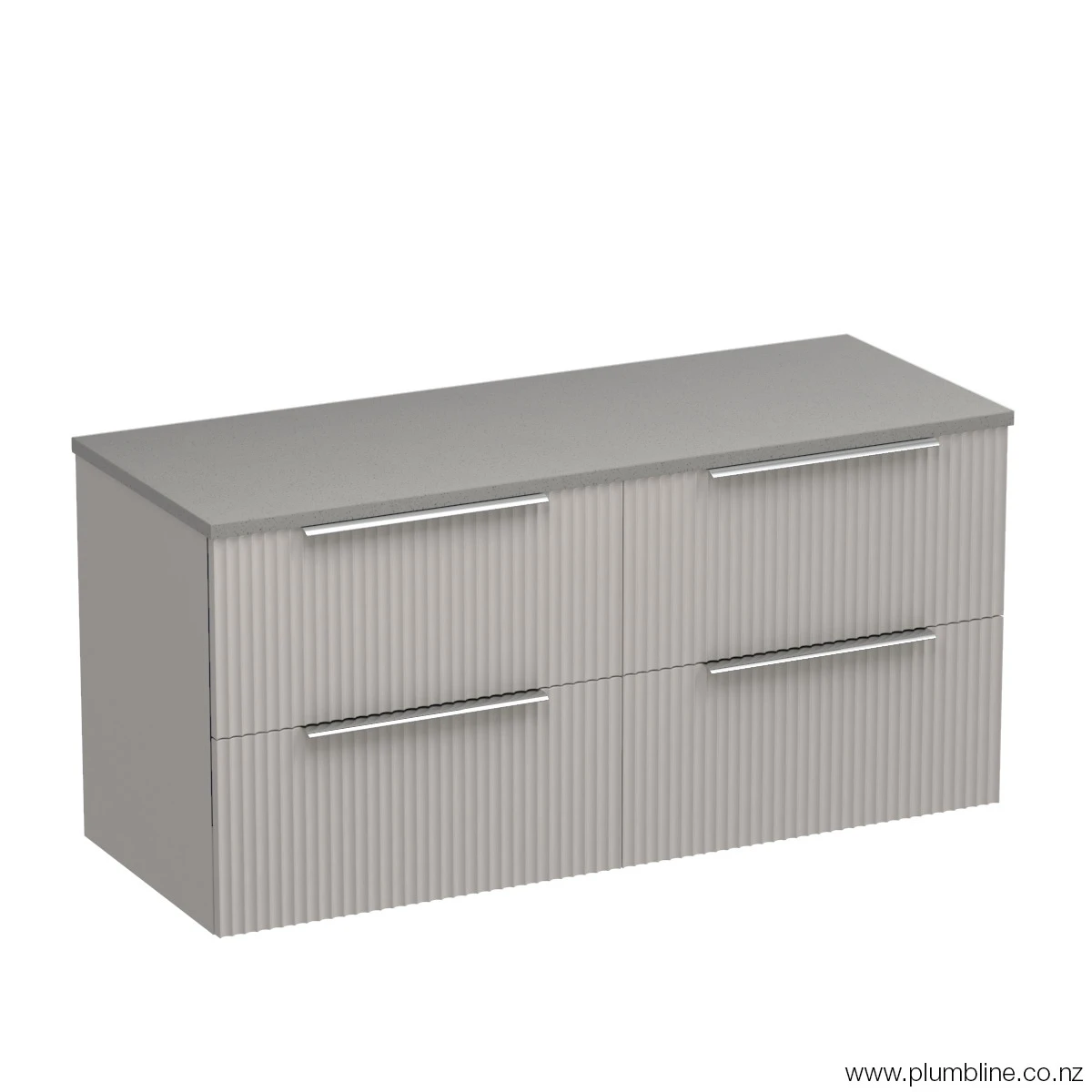Forma Opaco 1200 4 Drawer Floor Vanity Centre Basin Concrete Grey / Tusk