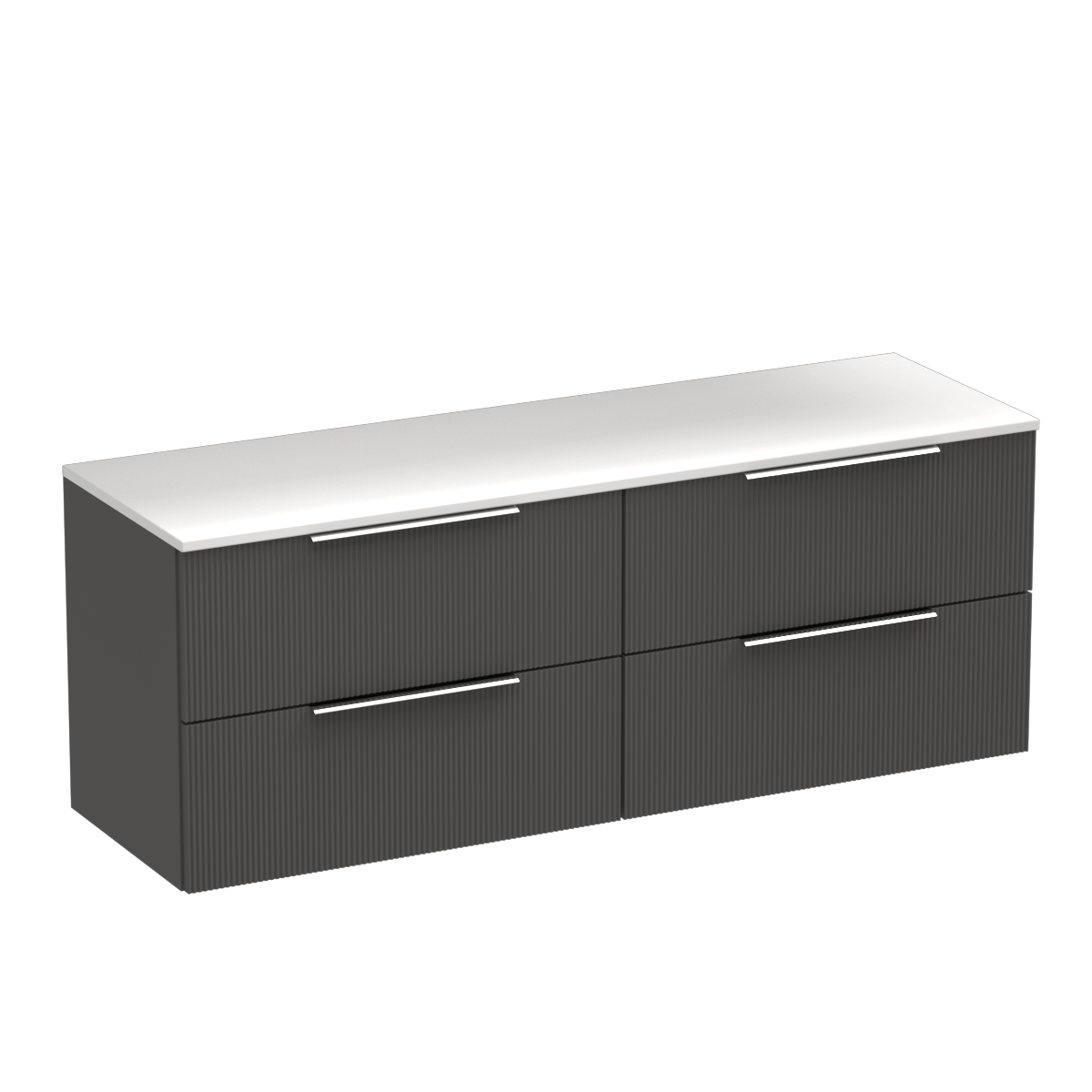 Ava Opaco 1500 4 Drawer Floor Vanity Right Basin Concrete Grey / Slate