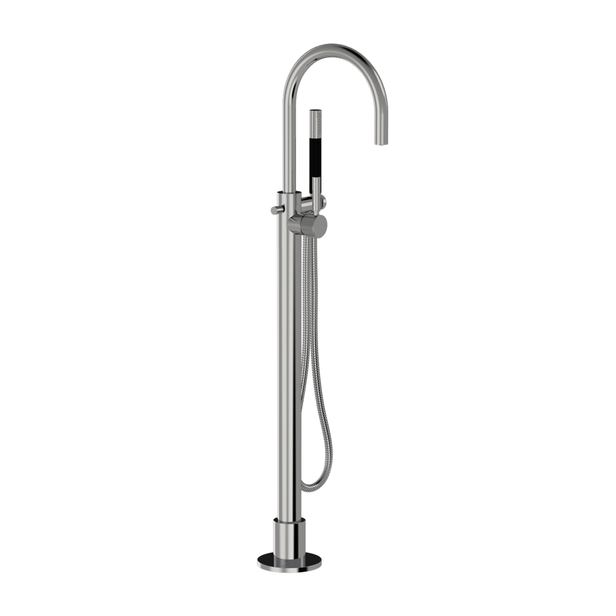 Buddy Pro X Round Floor Mount Bath Filler With Handshower Brushed Onyx PVD