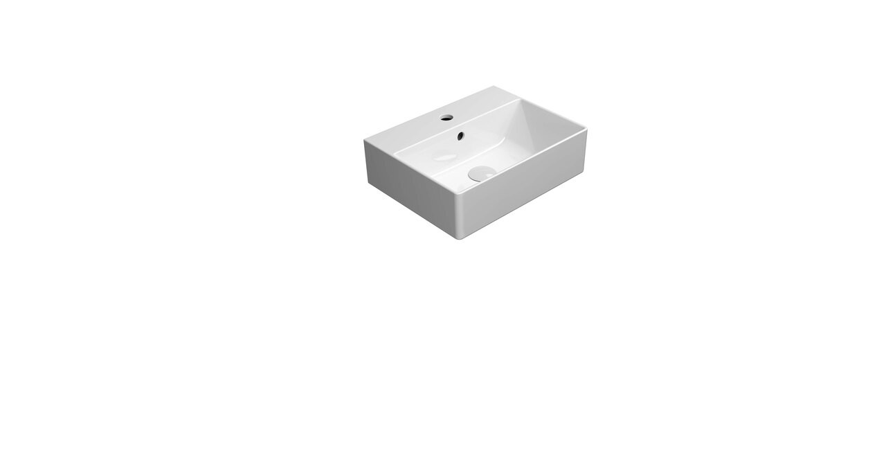 Kube X 450 x 350 Basin Matt Black 1 Taphole