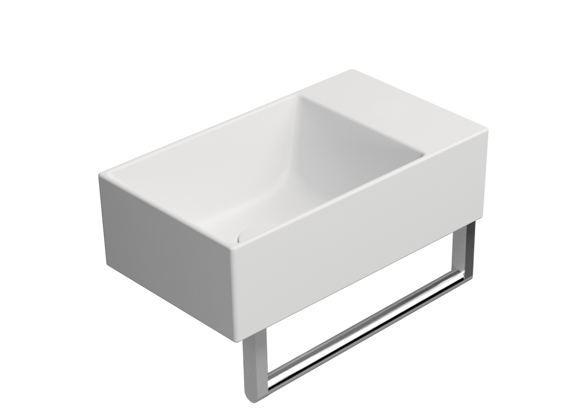 Kube X 500 x 250 Basin Gloss White 1 Taphole