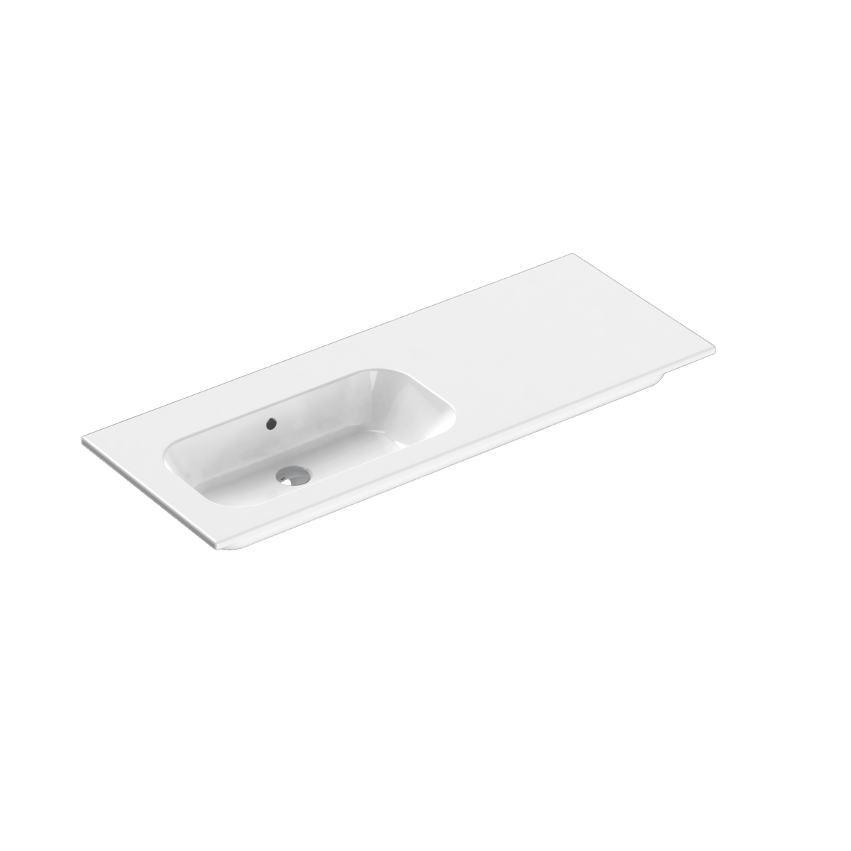 Casello 1200 Left Basin Vanity Top 1 Taphole Gloss White