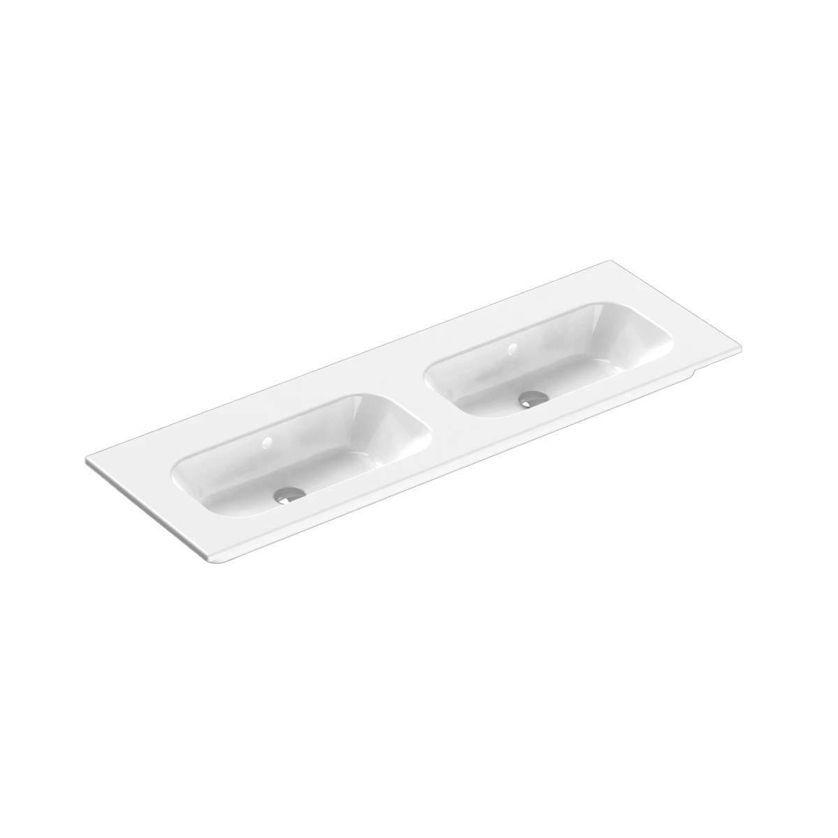 Casello 1400 Double Basin Vanity Top 2 Taphole Matt Black