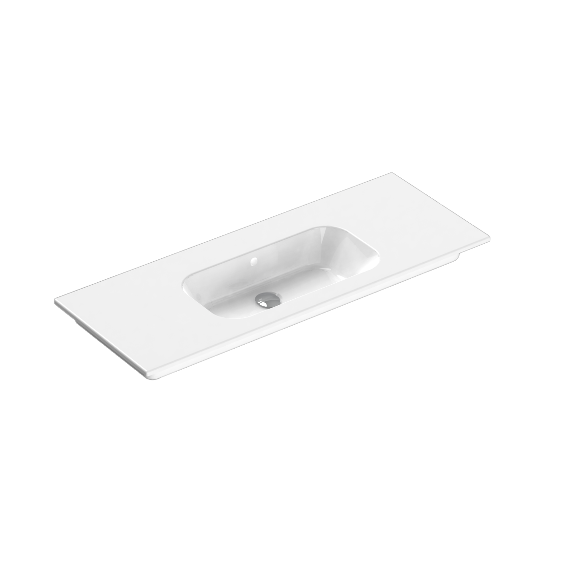 Casello 1200 Centre Basin Vanity Top 1 Taphole Gloss White