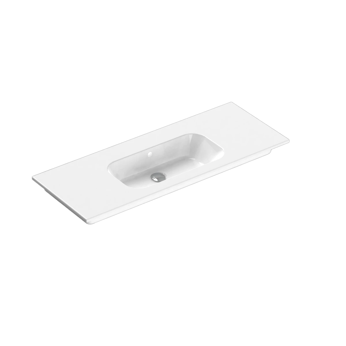Casello 1200 Centre Basin Vanity Top 1 Taphole Matt White