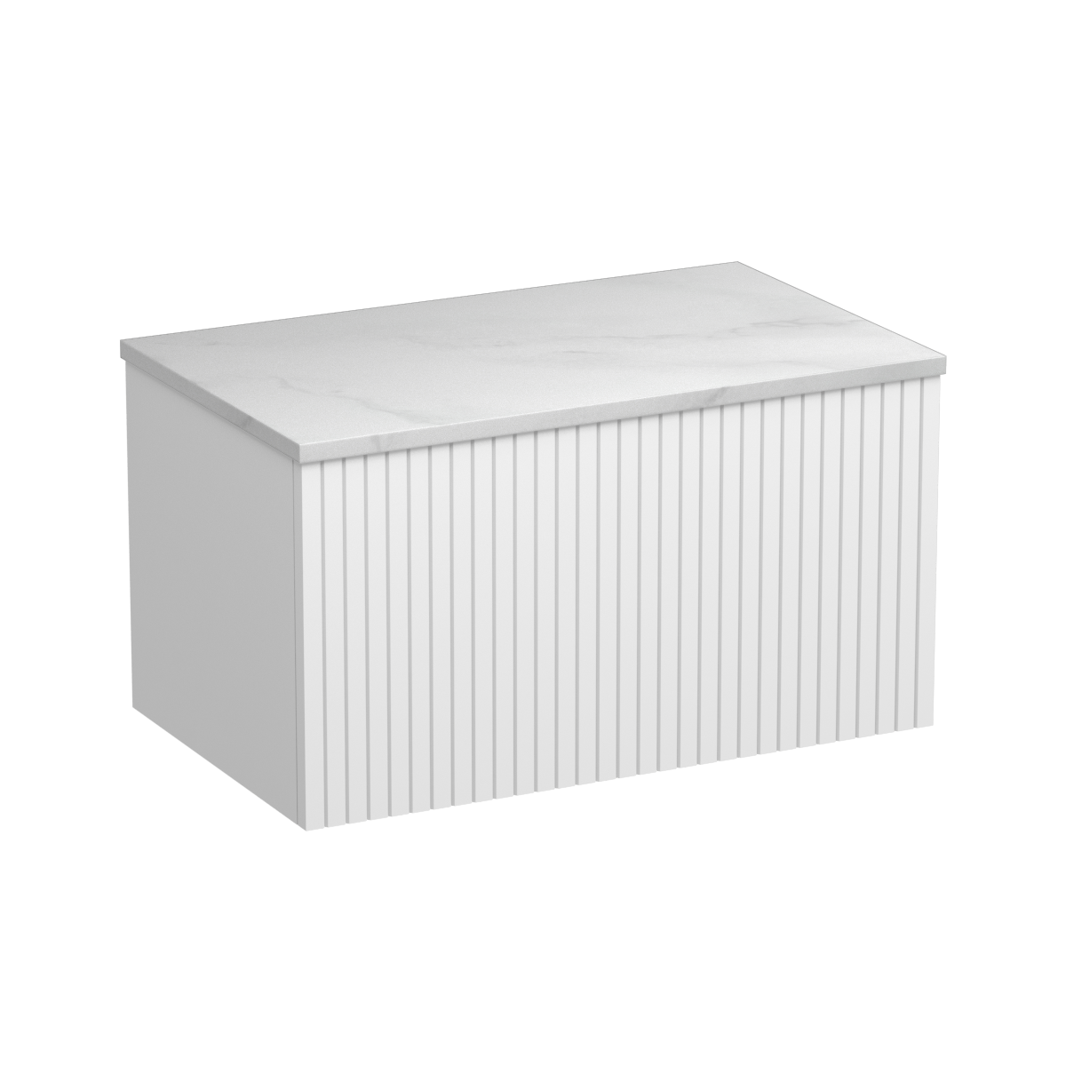 Lima Opaco 750 1 Drawer Wall Vanity White Carrara / Atmoss