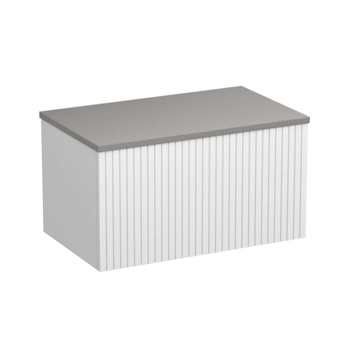 Lima Opaco 750 1 Drawer Wall Vanity Concrete Grey / Methven Oak