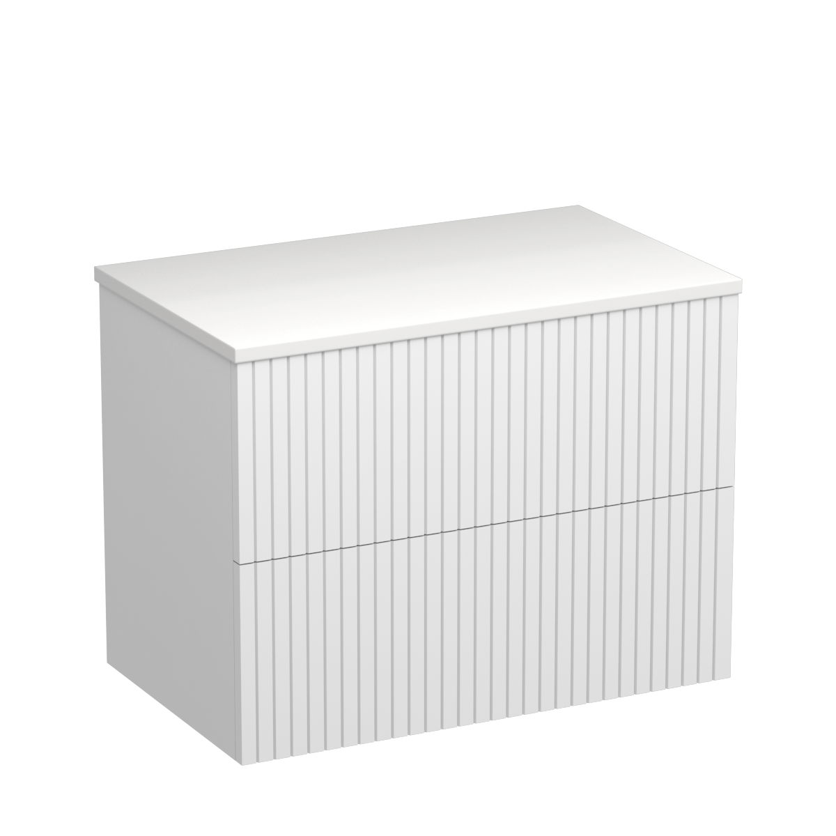 Lima Opaco 750 2 Drawer Wall Vanity Matt White / Lana Grey