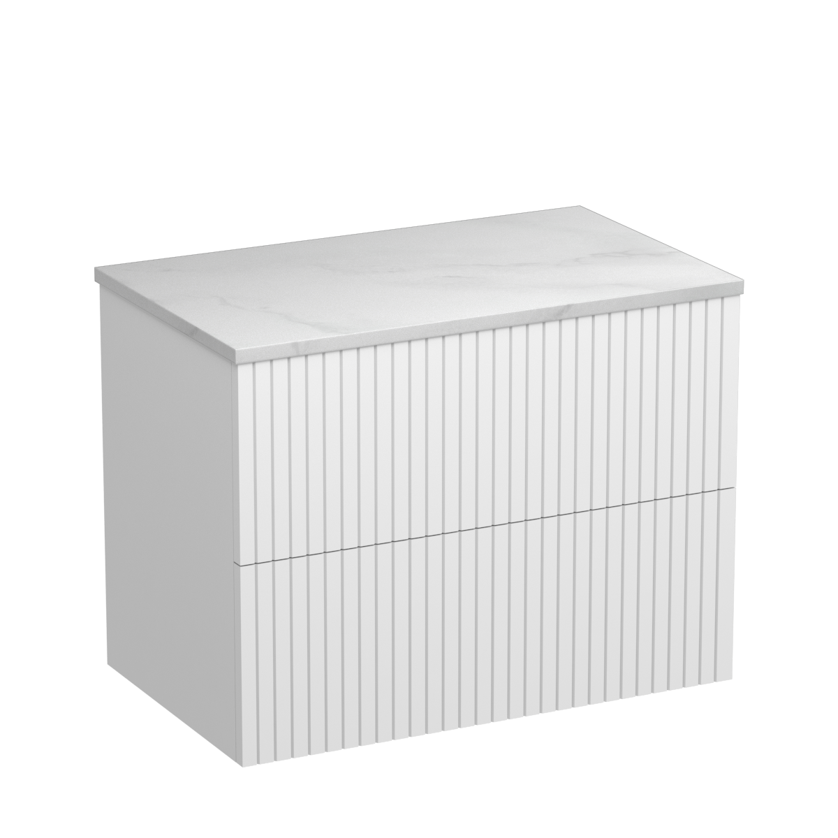 Lima Opaco 750 2 Drawer Wall Vanity White Carrara / Atmoss