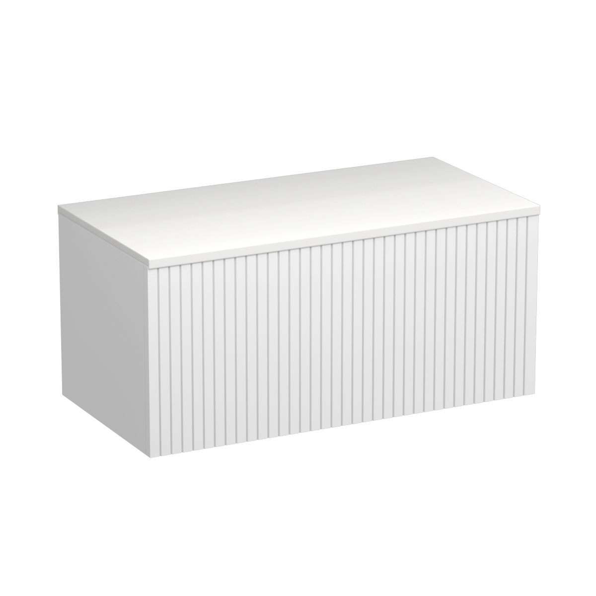 Lima Opaco 900 1 Drawer Wall Vanity Matt White / Lana Grey