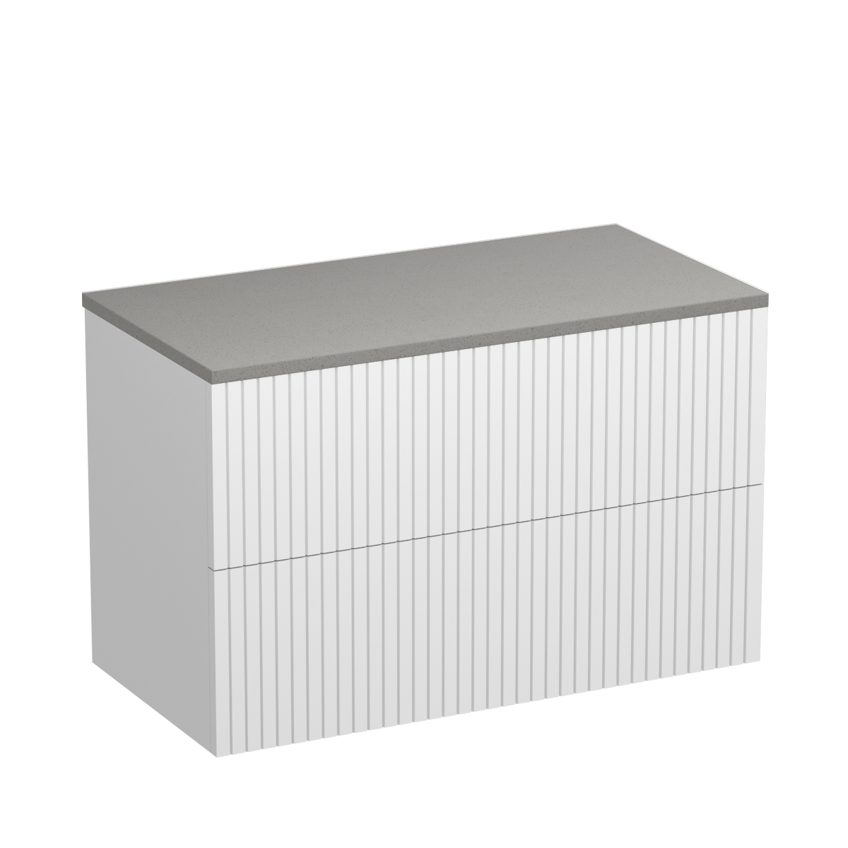 Lima Opaco 900 2 Drawer Wall Vanity Concrete Grey / Atmoss