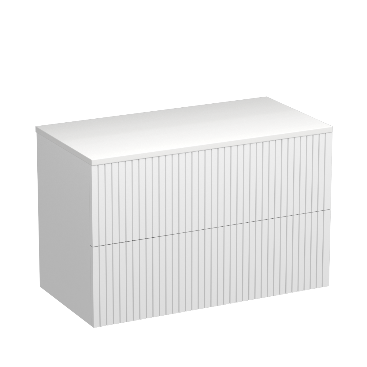 Lima Opaco 900 2 Drawer Wall Vanity Matt White / Lana Grey