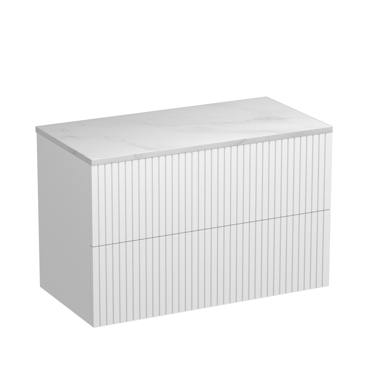 Lima Opaco 900 2 Drawer Wall Vanity White Carrara / Lana Grey