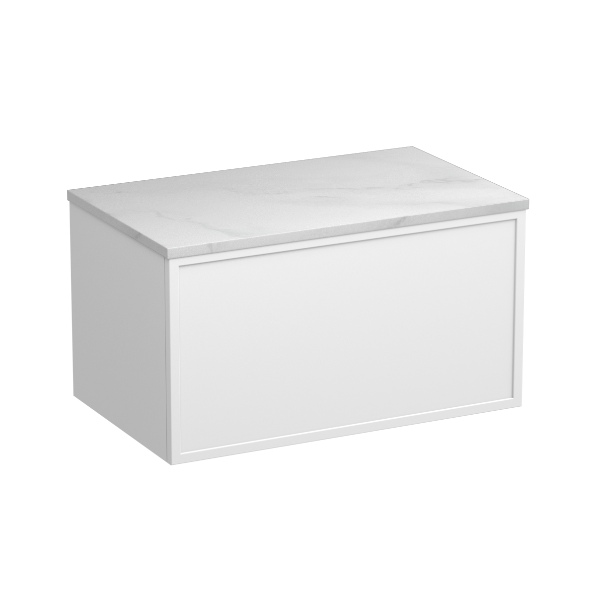 Nordic Opaco 750 1 Drawer Wall Vanity White Carrara / Lana Grey