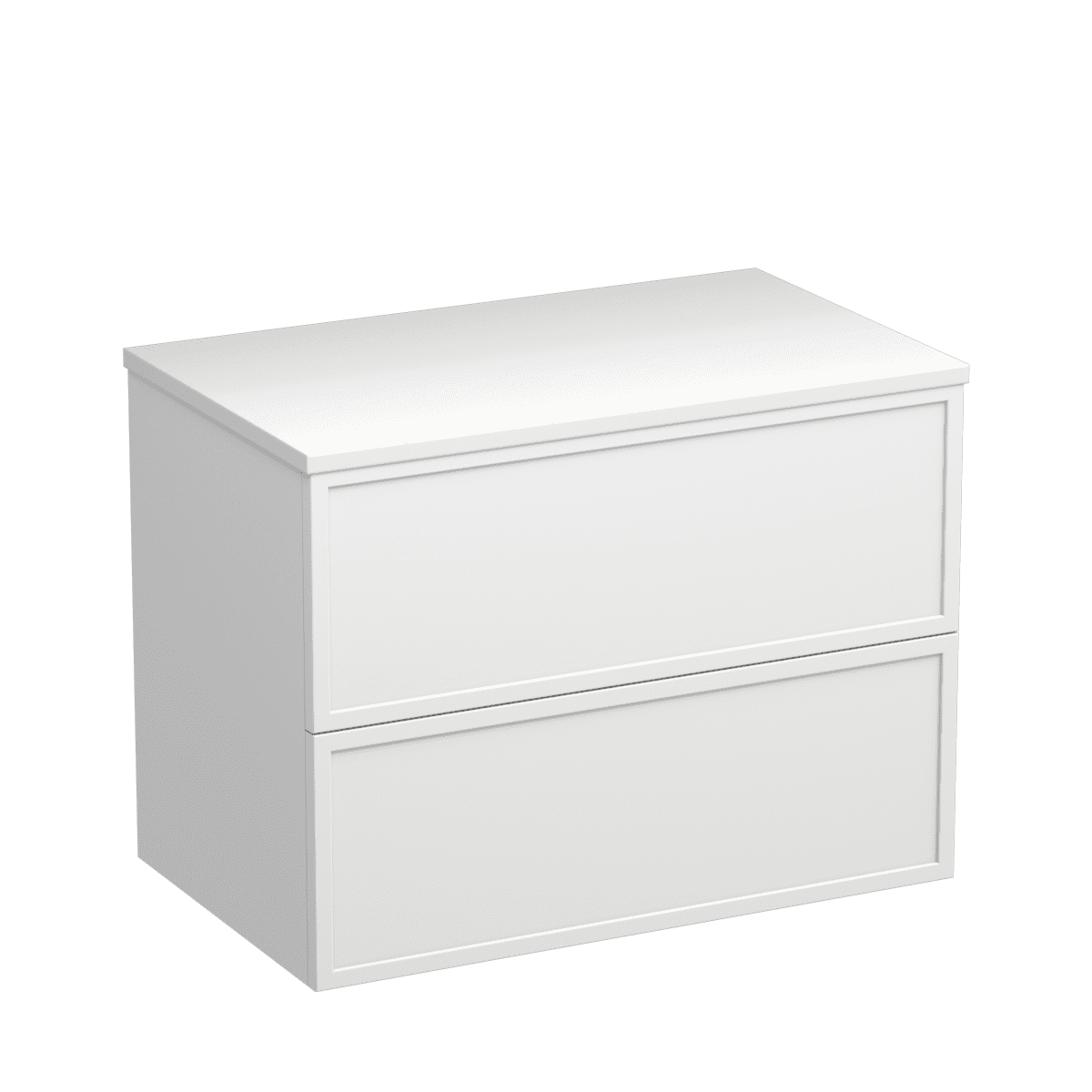 Nordic Opaco 750 2 Drawer Wall Vanity Matt White / Atmoss